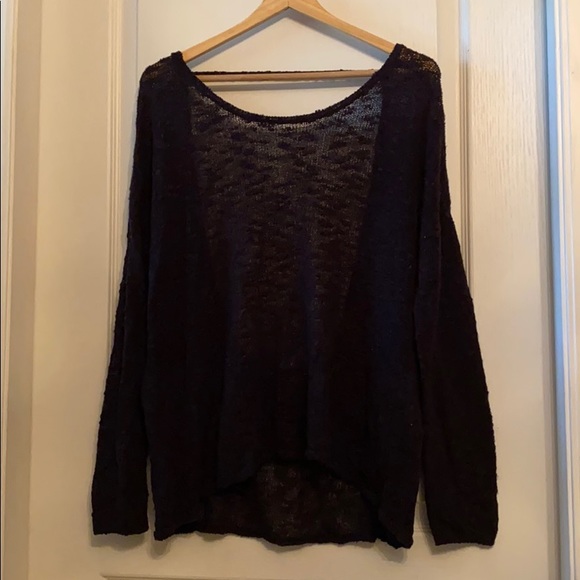 Garage black open back relaxed sweater - Picture 1 of 5